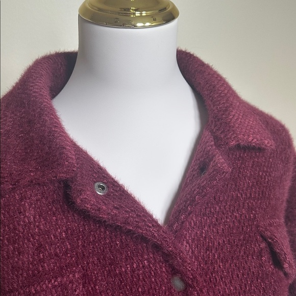 Mystree Rich Burgundy Bomber Textured Jacket - Picture 2 of 6